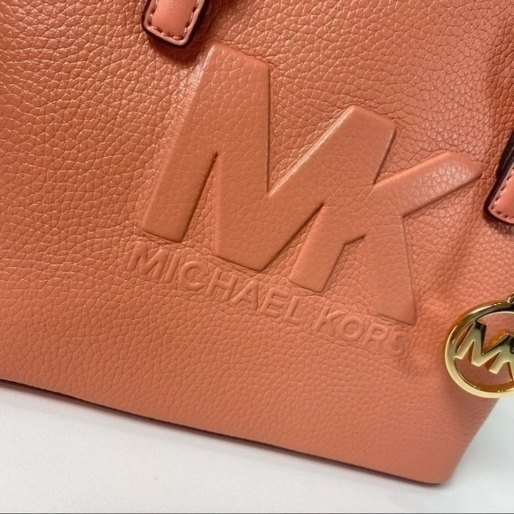 Michael Kors XS Satchel Crossbody Tote Bag Logo Embossed Top Zip Designer Purse